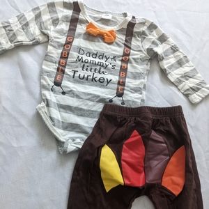 Baby thanksgiving 2 piece outfit size 6 to 9 months